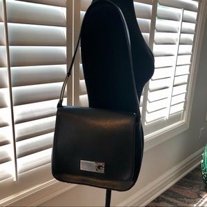 Vintage Givenchy flap satchel in black leather